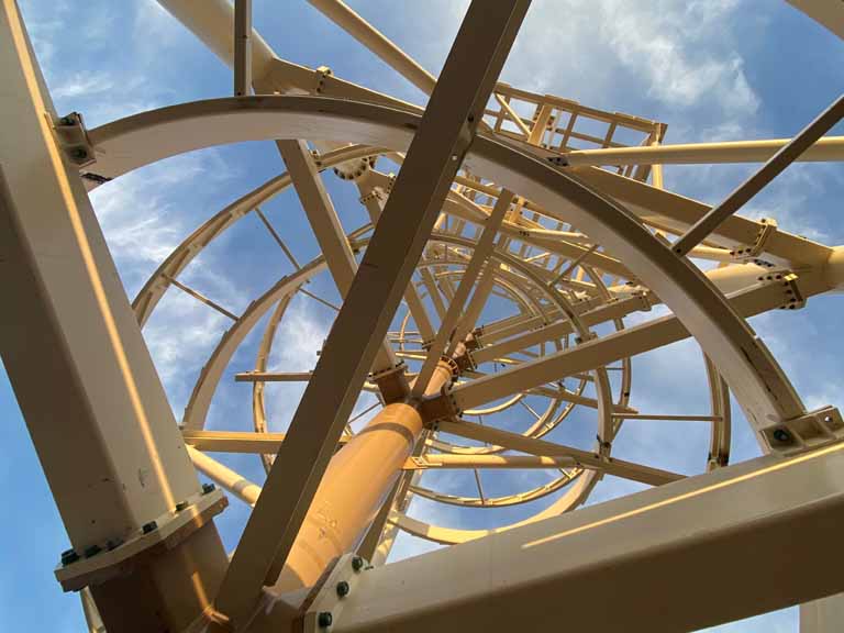 Curved Steel Spiral Staircase at the Arizona Biltmore Paradise Pool Slides